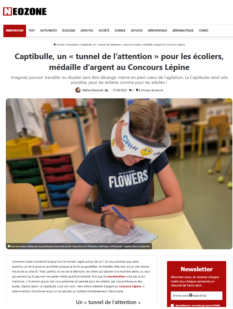 NeozOne sur la Captibulle : un « tunnel de l’attention » récompensé