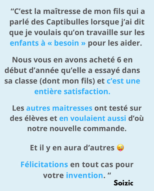 Quand les parents d’élèves et les enseignants s’unissent pour favoriser l’attention et le bien-être des enfants en équipant les classes avec des Captibulles, les résultats sont au rendez-vous